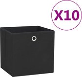 vidaXL - Opbergboxen - 10 - st - 28x28x28 - cm - nonwoven - stof - zwart