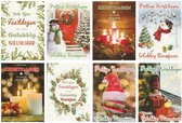 Kerst- en nieuwjaarskaarten - 40 stuks met enveloppen - 8 verschillende designs - groet voor de feestdagen