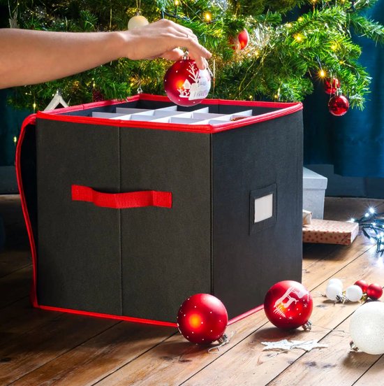 Spetebo Kerstballen-organizer, 64 vakken, opbergbox voor kerstballen, kerstversiering, sorteerdoos, zachtnachtsieraden, kist kerstboom Spetebo Kerstballen-organizer, 64 vakken, opbergbox voor kerstballen, kerstversiering, sorteerdoos, zachtnachtsieraden, kist kerstboom