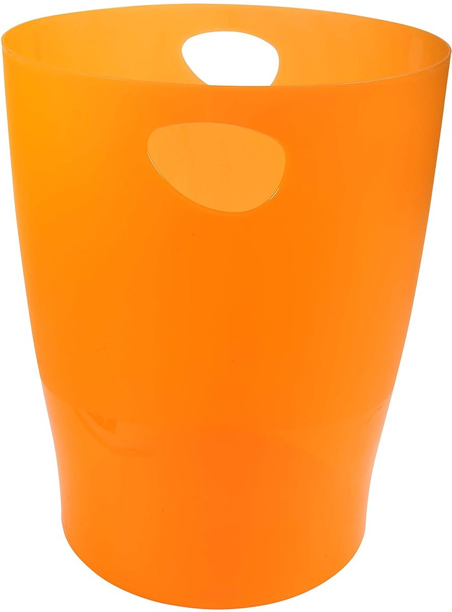 Goedkoopste EXACOMPTA 45352D Eco-bin waste paper bin, 15 litres with handles. Elegant and robust waste paper bin and rubbish bin in a modern design, orange.