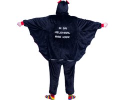 Vleermuis onesie - dieren onesie - halloween verkleedkleding - carnavalskleding - Carnaval kostuum - dames - heren – volwassenen – Ik ga helemaal bad man! - maat M/L
