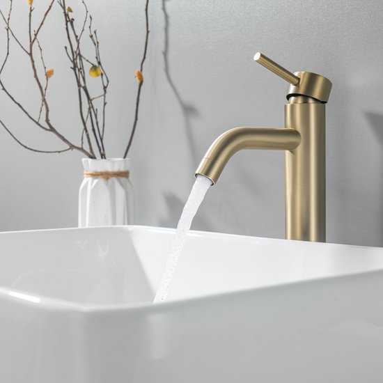 LOMAZOO Robinet pour lavabo Goud - Robinet pour lavabo Gold - Mitigeur [MIDAS]