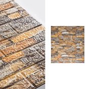 Velox 3D Bakstenen Muursticker - Zelfklevend Behang - Plaktegels - Decoratie - Geschikt voor het hele Huis - Kleur 1 - 10 Stuks