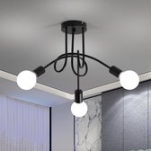 Goeco Plafondlamp - 40 cm - Medium - E27 - Industriële - 3 Lichts - Ophanging - Voor Woonkamer Slaapkamer Keuken Balkon - Lamp Niet Inbegrepen