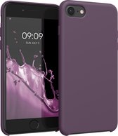 kwmobile telefoonhoesje geschikt voor Apple iPhone SE (2022) / iPhone SE (2020) / iPhone 8 / iPhone 7 - Hoesje met siliconen coating - Smartphone case in Bleke iris