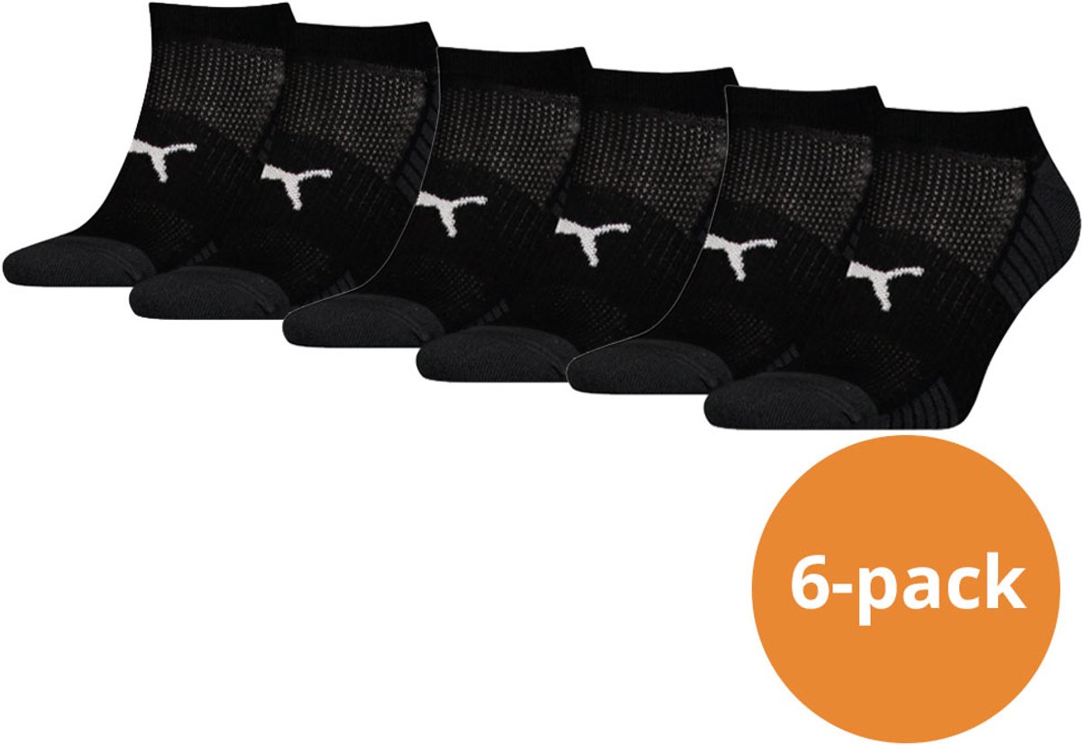 Puma Sport Cushioned Sneakersokken Light 6-pack -35/38 Zwart