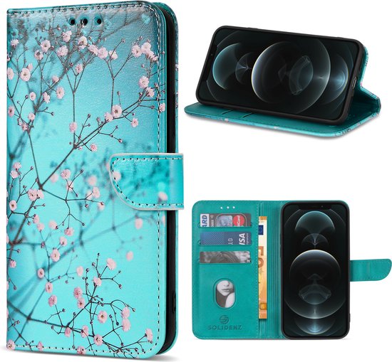 Geschikt Voor iPhone 14 Plus Hoesje - Solidenz Bookcase 14 Plus - Telefoonhoesje 14 Plus - 14 Plus Case Met Pasjeshouder - Cover Hoes - Sierkers