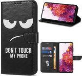 Geschikt Voor Samsung Galaxy A52s/A52 Hoesje - Solidenz Bookcase A52s/A52 - Telefoonhoesje A52s/A52 - A52s/A52 Case Met Pasjeshouder - Cover Hoes - Don't Touch Me