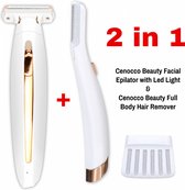Cenocco Beauty SETCC9087/9086: 2 in 1Full Body Hair Remover + Facial Epilator with LED Combo Deal