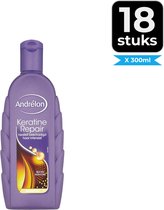 Andrélon Shampoo Keratine Repair 300 ml - Voordeelverpakking 18 stuks