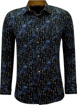 Chemises Homme Manches Longues avec Imprimé - 3144 - Blauw