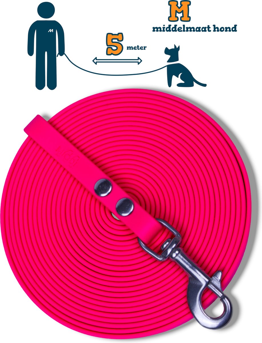 Trixie Sleeplijn bekleed met rubber S/M - Sangria online kopen