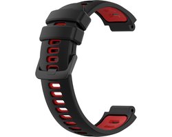 Siliconen bandje - geschikt voor Garmin Forerunner 220 / 230 / 235 / 620 / 630 / 735XT / Approach S20 / S5 / S6 - zwart-rood