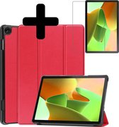 Hoes Geschikt voor Lenovo Tab M10 (3rd gen) Hoes Luxe Hoesje Book Case Met Screenprotector - Hoesje Geschikt voor Lenovo Tab M10 (3e gen) Hoes Cover - Rood