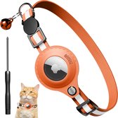AdroitGoods Airtag Katten/honden halsband - Oranje - Gps Tracker Huisdier - Geschikt Voor Apple AirTag