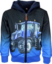 S&C Vestje blauwe tractor zwart Kids & Kind Jongens Blauw, Zwart - Maat: 146/152