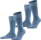 FALKE Happy 2-Pack katoen multipack sokken heren blauw - Matt 47-50
