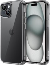 Case voor iPhone 15 6,1-Inch, Anti-Vergeling Schokbestendige Transparante Bumper Hoesje, Antikras Doorzichtige Achterkant (Zwart)
