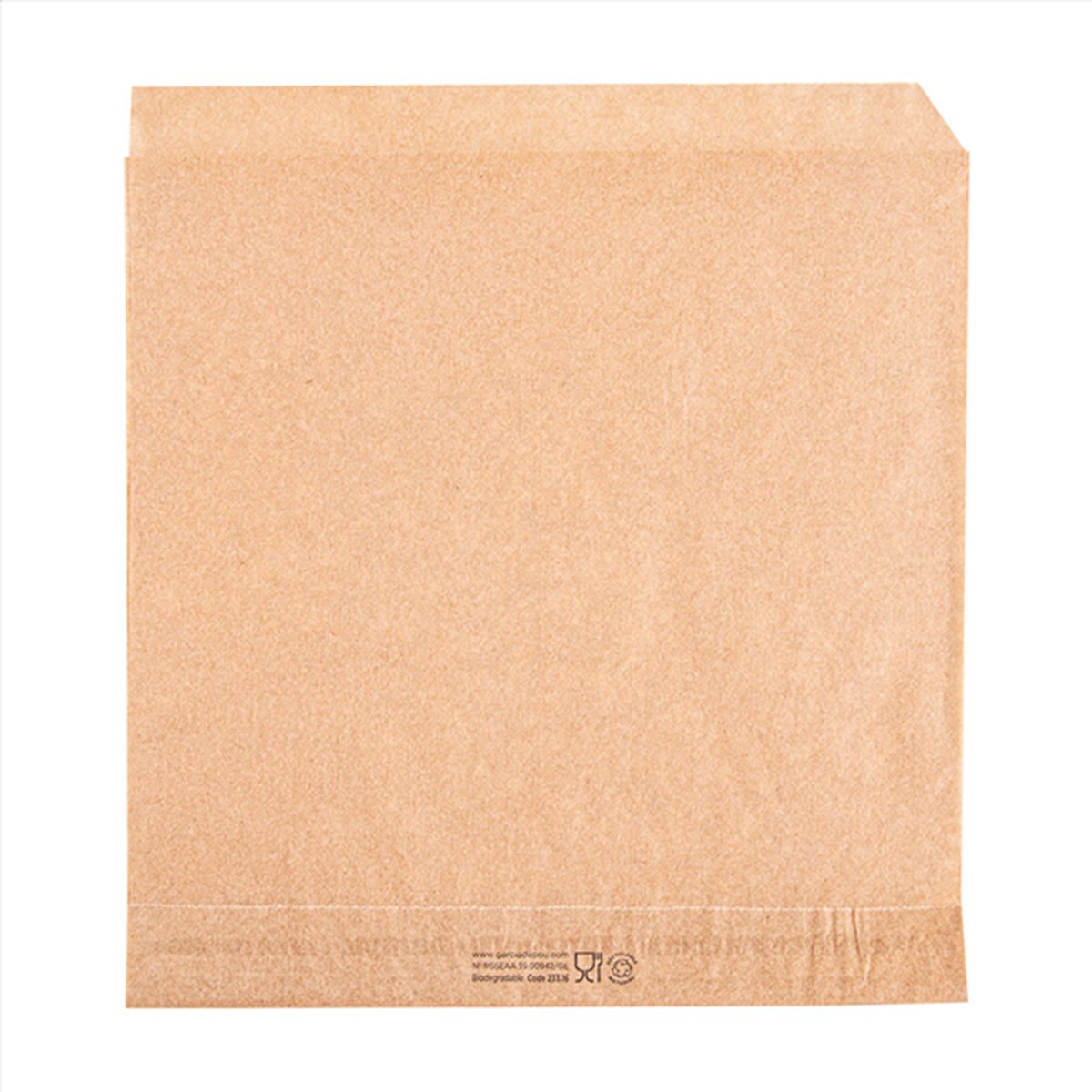 Vetvrij snackzakje bruin 16×16,5cm (500 stuks)