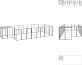 vidaXL Hondenkennel Groot - 550 x 220 x 110 cm - Waterbestendig dak - Veiligheidsgrendel - PE en Staal - Kennel