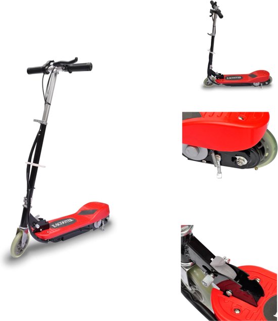 Elektrische step rood 120W kinderstep inklapbaar 50 kg draagvermogen 12 km/u accu 30 min vidaXL