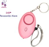 S4D® - Persoonlijk Zakalarm - Paniekalarm - Senioren Alarm - Veiligheid Alarm - Persoonlijke Alarmknop - Zelfverdediging Sirene - 130 Decibel - Incl. Batterijen - Met LED Zaklamp - Sleutelhanger – Roze