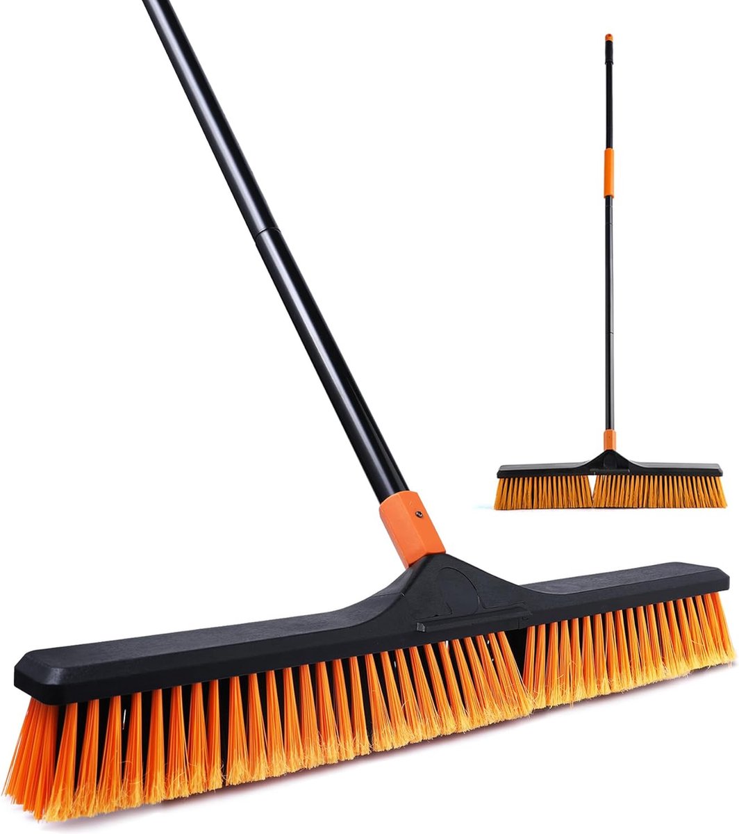 Goedkoopste Broom with handle, street broom/floor brush, 2-1 Cleanhome, 166 cm, suitable for schools, factories, gardens, garden brooms, brushwood brooms, basketball courts and other areas.
