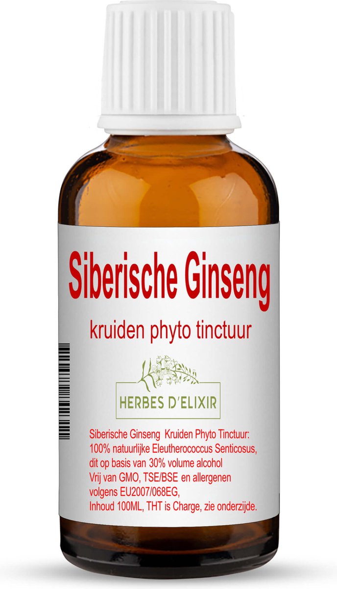 Goedkoopste Herbes D'elixir Siberische ginseng tinctuur - 100 ml - Natuurlijke ondersteuning voor welzijn