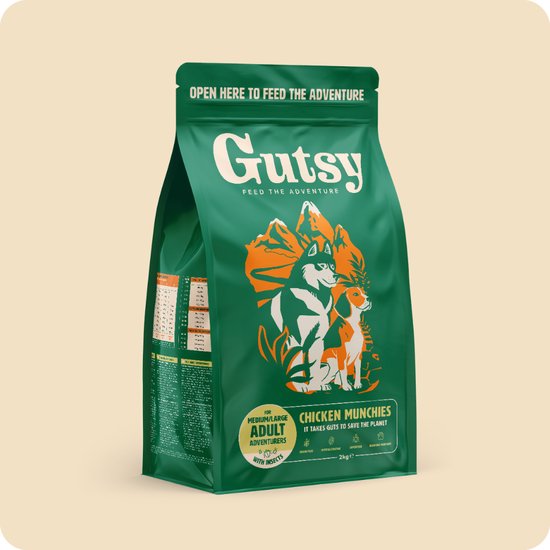 Gutsy Chicken Munchies Medium/Large Adult - Hypoallergeen Hondenvoeding