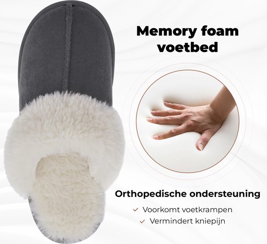 Pantoufles femmes Femme - Comfeet - Taille 40/41 - Grijs - Antidérapants - Pantoufles