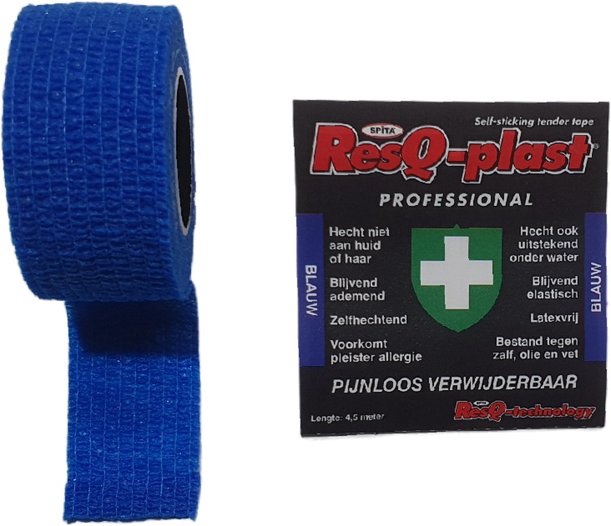 Horeca Blauw ResQ-plast 25mm Zelfhechtende pleisters water en vet resistent