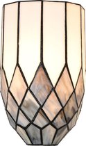 LumiLamp Wandlamp Tiffany 18x27 cm Grijs Glas Tiffany Lampen