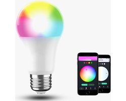 AERBES Smart Bulb - WiFi - E27 fitting -800 lm - Lichtbron - 10 W - Warmlicht/ Witlicht & Multicolor - 2700/6500 K - App voor Android en IOS