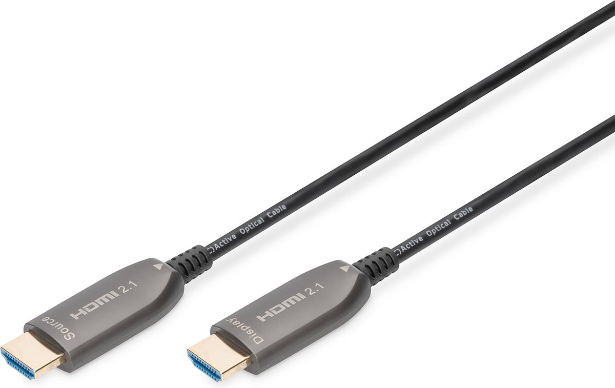 Digitus AK-330126-150-S HDMI-kabel HDMI Aansluitkabel HDMI-A-stekker, HDMI-A-stekker 15.00 m Zwart 8K UHD, Afgeschermd (dubbel)