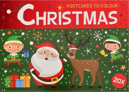 Foto: Kerst kleurkaarten om te versturen ansichtkaarten kleuren kleurkaarten boekje kerst kleurkaarten voor kinderen 20 kaarten geschikt vanaf 3 jaar