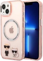 Karl Lagerfeld KLHMP14MHKCP iPhone 14 Plus 6,7" hardcase pink/pink Karl & Choupette Aluminium Magsafe