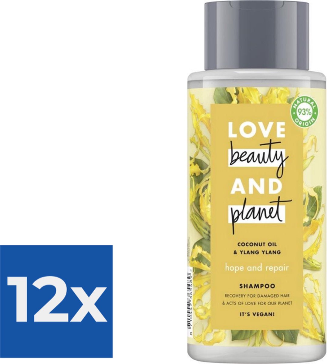 Love Beauty and Planet Shampoo Coconut Oil & Ylang 400 ml Voordeelverpakking 12 stuks