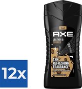 Axe Leather & Cookies 3-in-1 Douchegel - 250 ml - Voordeelverpakking 12 stuks