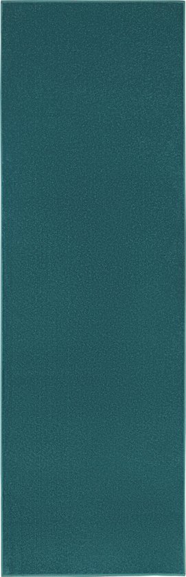 Tapiso Mono Runner Tapis Blauw Uni Couloir Tapis À Poils Ras Taille - 100x950