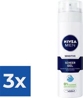 Nivea Men Scheergel Sensitive 200 ml - Voordeelverpakking 3 stuks