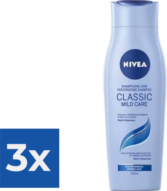 NIVEA Classic Care Shampoo - 250 ml - Voordeelverpakking 3 stuks
