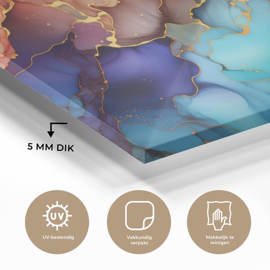 Peinture sur verre 120x80 cm - Photo sur verre - Marbre - Peinture salon - Peintures plexiglas chambre - Décoration chambre plaque de verre - Décoration murale peintures sur verre - Décoration murale - Peinture sur verre colorée