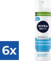 NIVEA MEN Sensitive Cooling - 200 ml -Scheergel - Voordeelverpakking 6 stuks