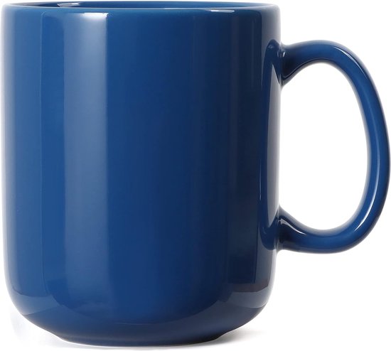 600 ml Grote Mok, Smilatte M016 Eenvoudige Keramische Porseleinen Boss Koffiekop Mok met Handvat voor Vader Mannen, Blauw