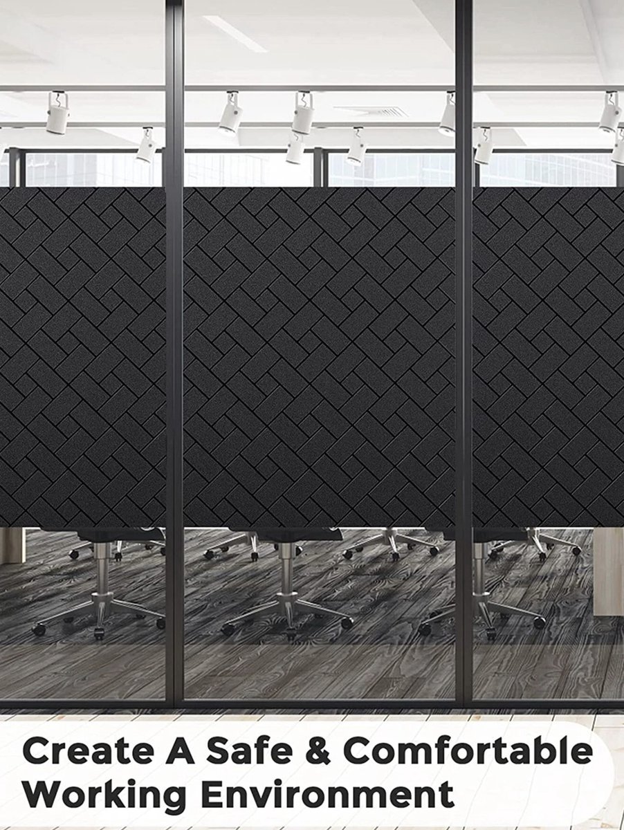 Vivia products Raamfolie Zwart Modern anti-inkijk privacy 45*100 cm