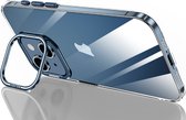 Sulada Polycarbonaat case met aluminium lens stand voor de iPhone 15 donker blauw
