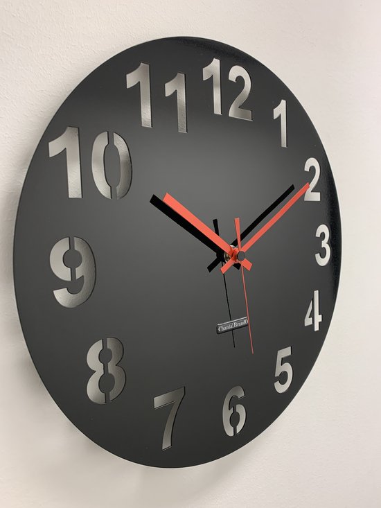Horloge murale CHANTALBRANDO -- BLACK -- TWILIGHT ZONE 40 -- DESIGN MODERNE