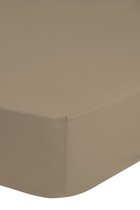 Cheqo® Jersey Hoeslaken - 200x220cm - 100% Jersey Katoen - Tot 25cm Matrasdikte - Beige Bruin