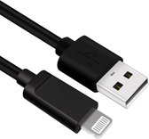 Allteq - Câble USB A vers Lightning - Câble iPhone - Certifié MFI - USB 2.0 - Zwart - 3 mètres