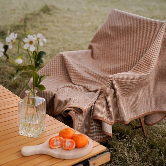 Couverture Chaude En Laine Mérinos – Bleu Marine – 160x200 Cm – Pour Camping Et Intérieur